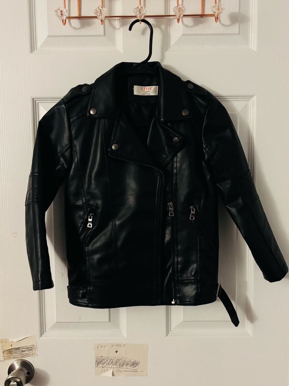 Black Faux Leather Moto Jacket